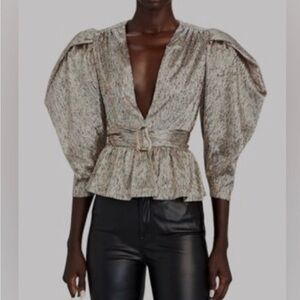 Sabina Musayev Metallic Gold Blouse